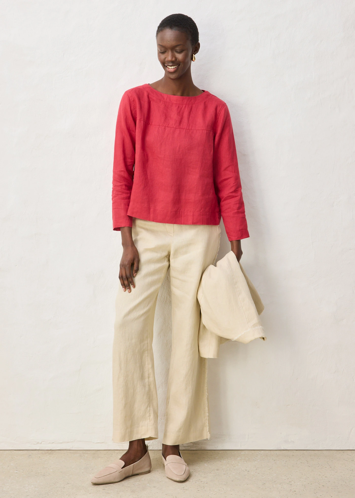 Tunique 100% lin • rouge cerise • Boutique bonprix