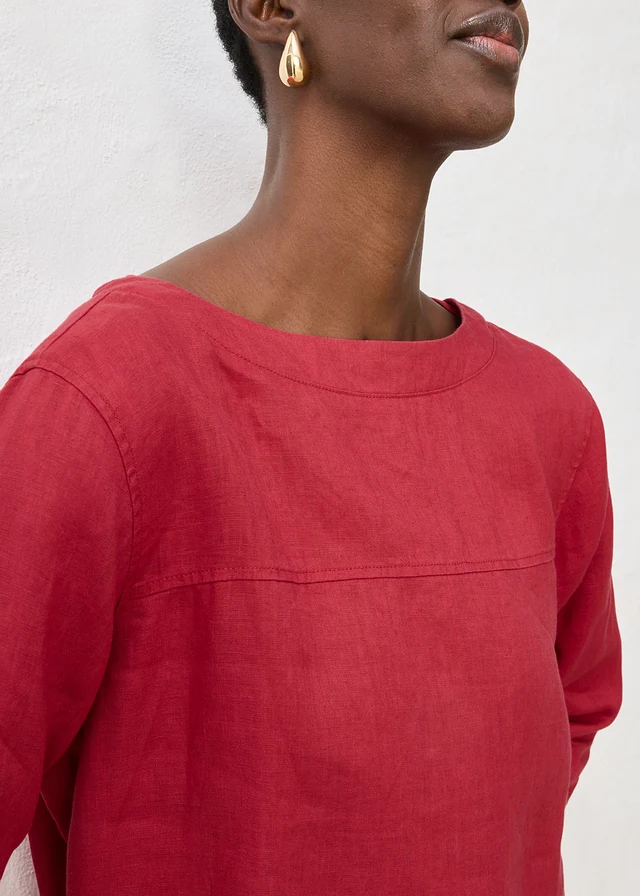 Tunique 100% lin • rouge cerise • product-page.page-title-suffix