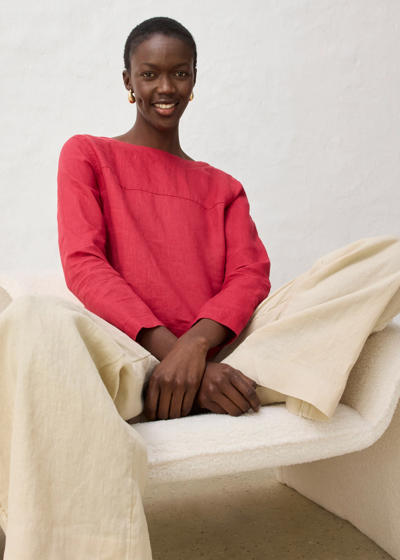 Tuniek van puur linnen • kersenrood • bonprix online shop