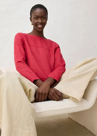 Tuniek van puur linnen • kersenrood • bonprix online shop