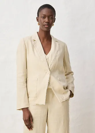 Blazer van puur linnen • lichtsand • bonprix online shop
