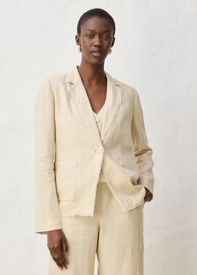 Blazer van puur linnen • lichtsand • product-page.page-title-suffix