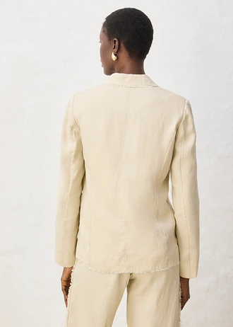 Blazer van puur linnen, Kleur: lichtsand