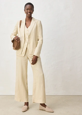 Blazer van puur linnen, Kleur: lichtsand