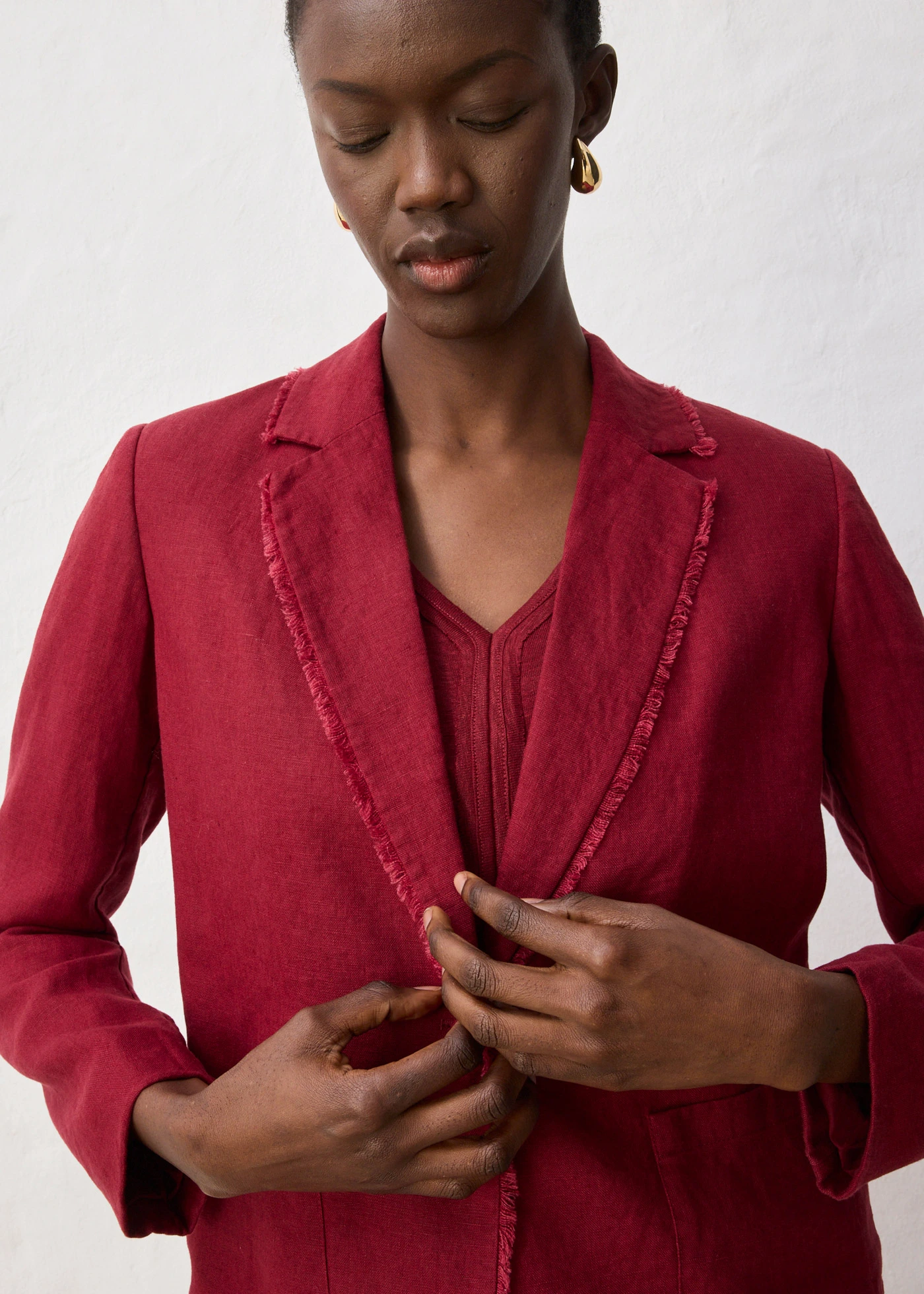 Blazer van puur linnen • robijnrood • bonprix online shop