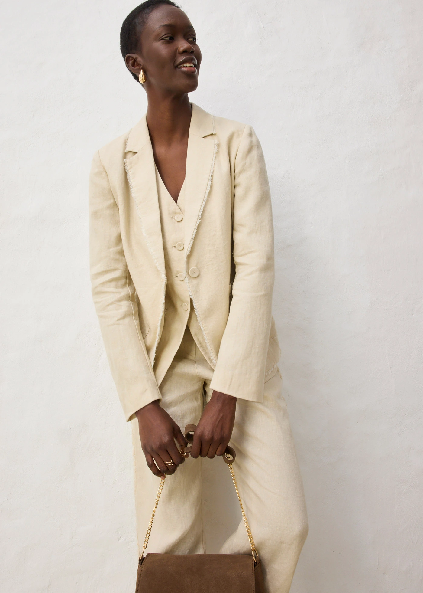 Blazer van puur linnen • lichtsand • bonprix online shop