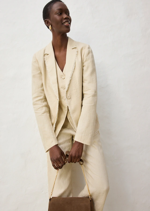 Blazer van puur linnen • lichtsand • product-page.page-title-suffix