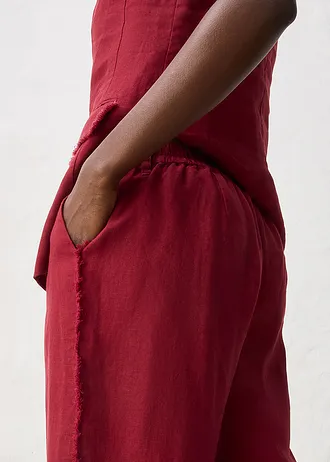 Pantalon large en lin • rouge rubis • Boutique bonprix