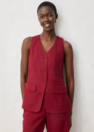 Veste de costume sans manches 100% lin • rouge rubis • Boutique bonprix