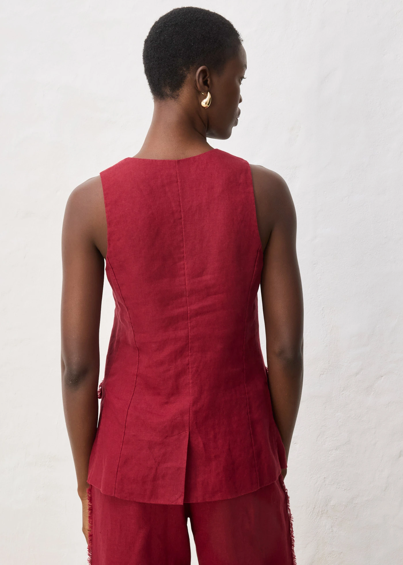 Veste de costume sans manches 100% lin • rouge rubis • Boutique bonprix