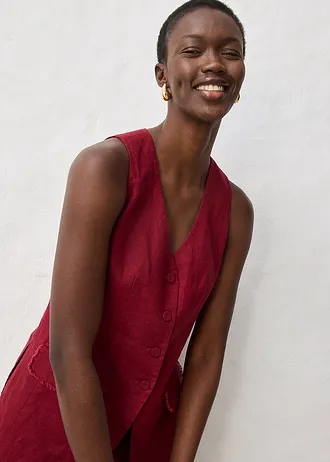 Veste de costume sans manches 100% lin • rouge rubis • Boutique bonprix