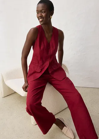 Veste de costume sans manches 100% lin • rouge rubis • Boutique bonprix