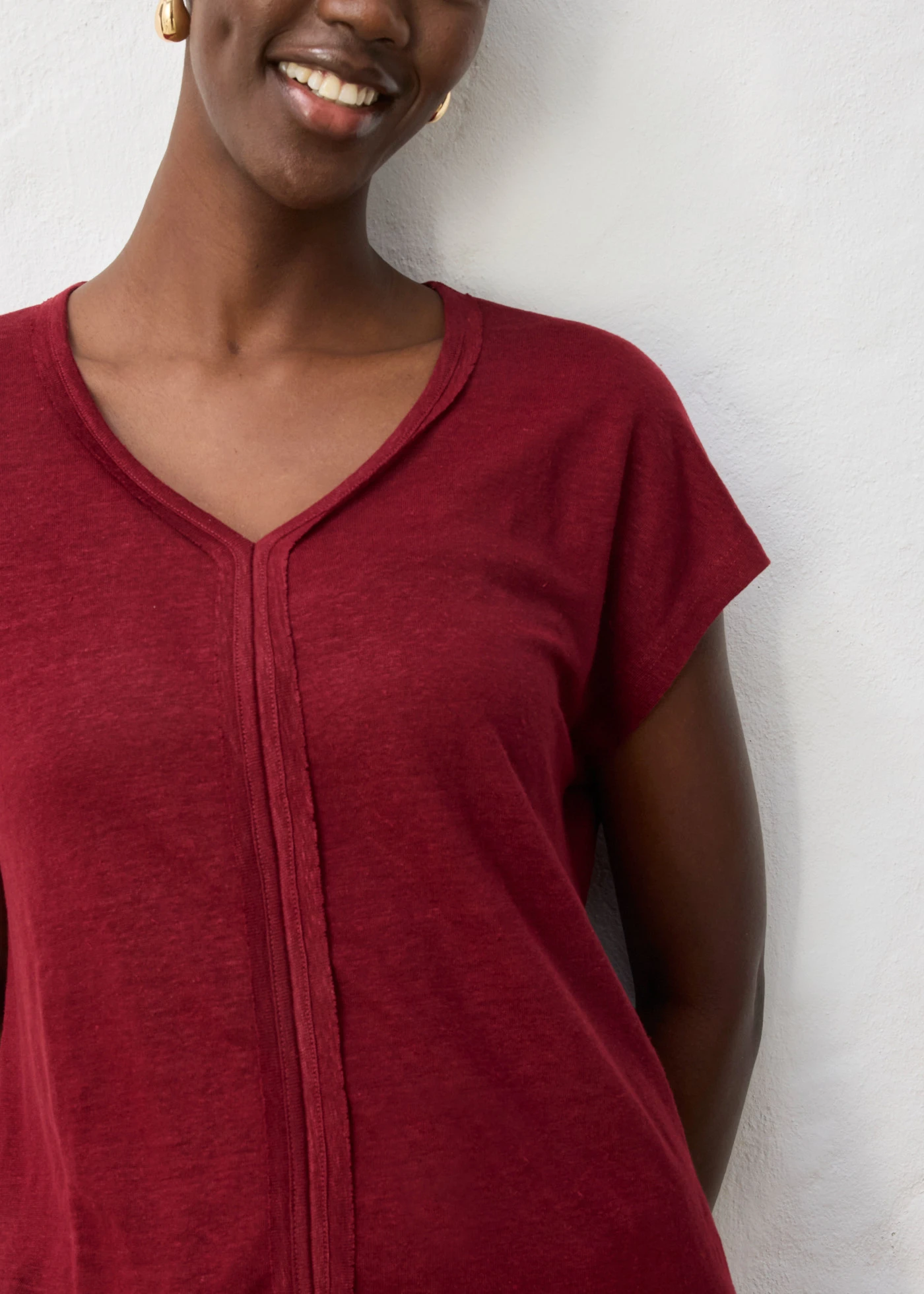 T-shirt 100% lin • rouge rubis • Boutique bonprix