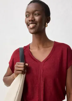 Bluză tricot din in 100% • roșu rubiniu • magazin bonprix