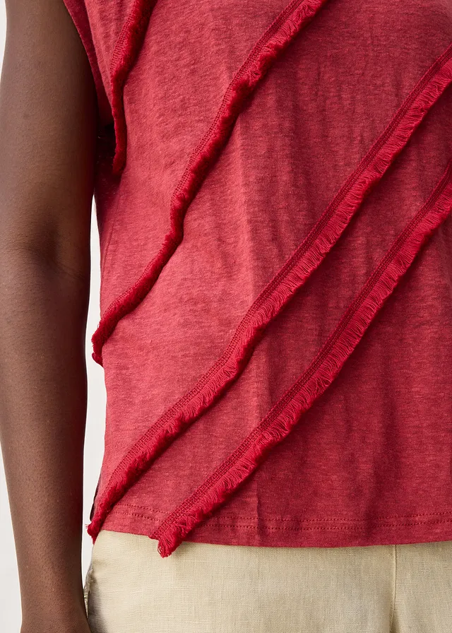 Shirt van puur linnen met applicatie • kersenrood • product-page.page-title-suffix