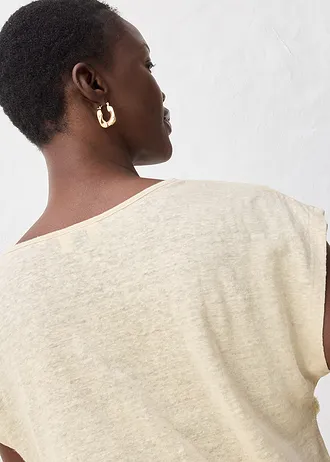 Shirt van puur linnen met applicatie • lichtsand • bonprix online shop