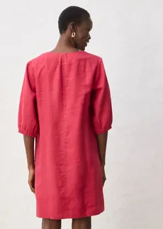 Robe 100 % lin, manches 3/4 • rouge cerise • Boutique bonprix