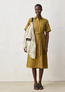 Blousejurk van puur linnen • natuurgroen • bonprix online shop