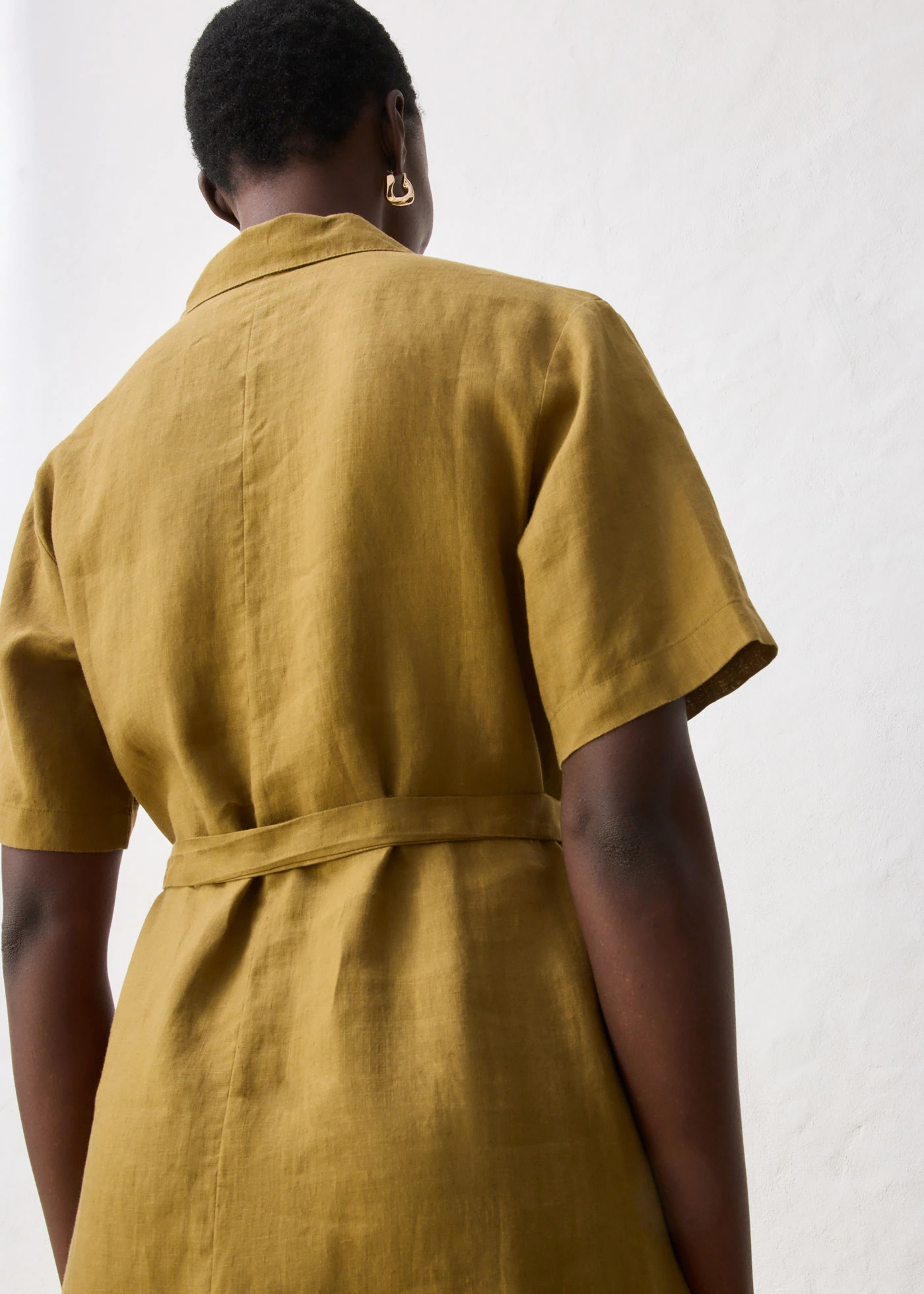 Rochie-bluză 100% din in • verde-natur • magazin bonprix