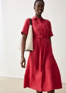 Blousejurk van puur linnen • kersenrood • bonprix online shop