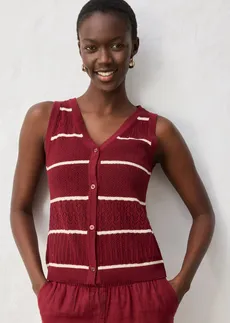 Ajour spencer met linnen • robijnrood/lichtsand • bonprix online shop