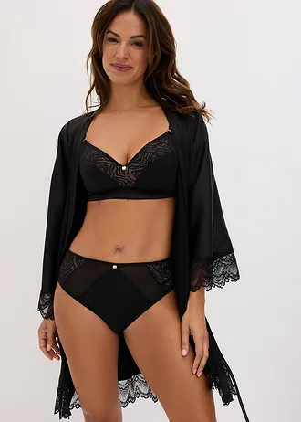 Maxislip met mesh, Kleur: zwart