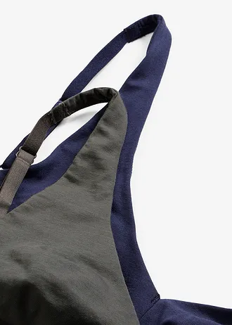 Bralette melltartó merevítő nélkül, bio-pamuttal (2 db-os csomag) • gránitszürke+tengerészkék • bonprix áruház