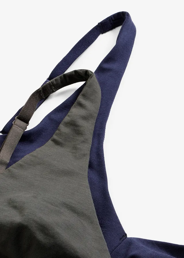 Lot de 2 soutiens-gorge bralette coton sans armatures • gris granit+bleu marine • product-page.page-title-suffix