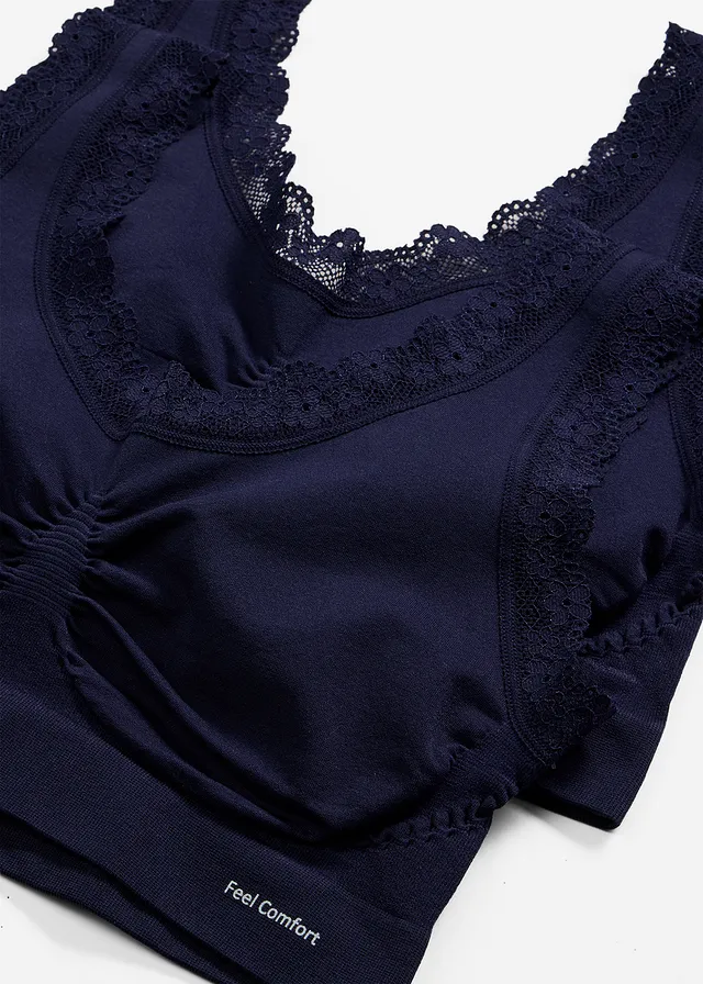Feel Comfort Seamless Bustier melltartó (2 db-os csomag) • 2x tengerkék • bonprix áruház