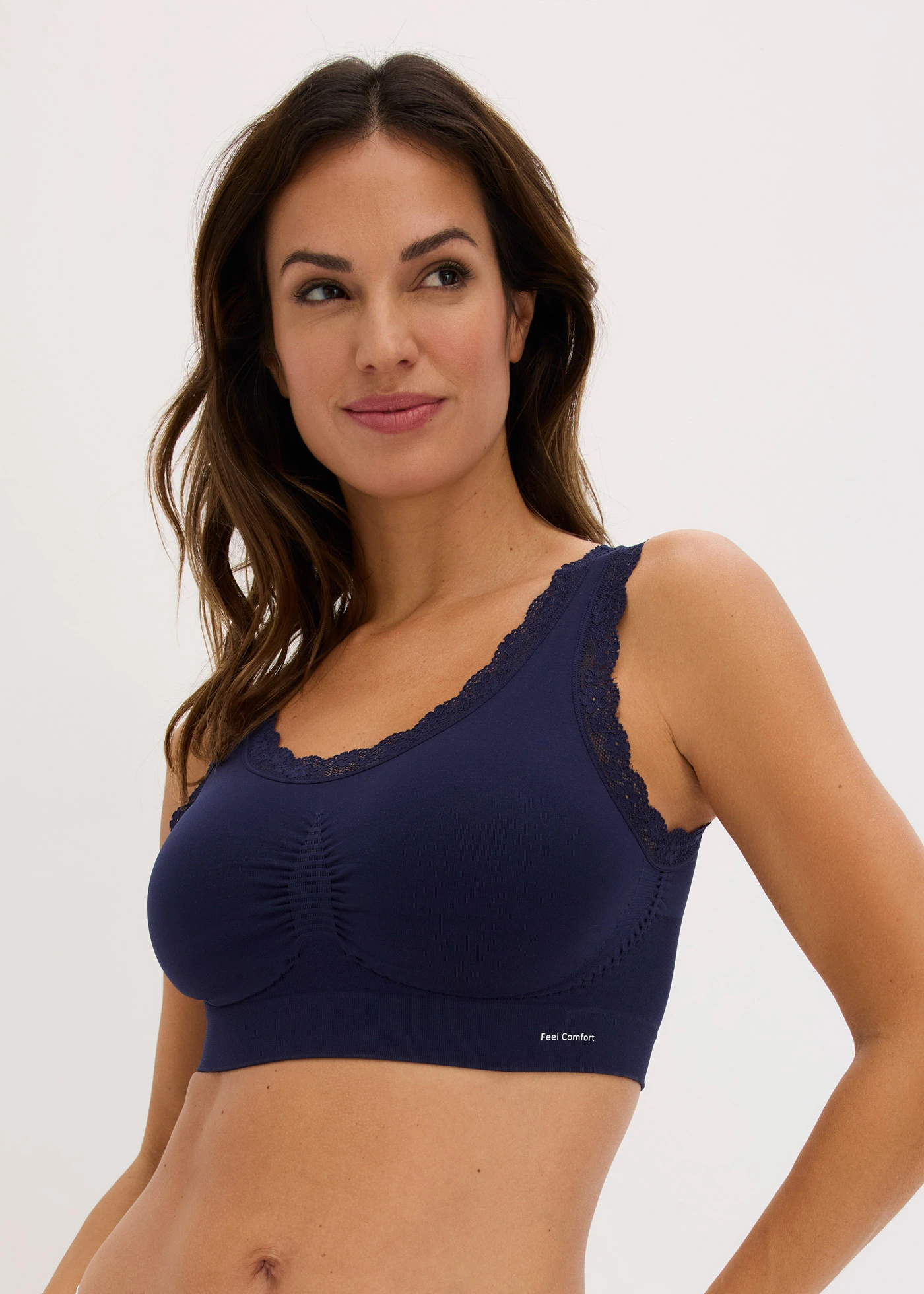 Feel Comfort Seamless Bustier melltartó (2 db-os csomag) • 2x tengerkék • bonprix áruház