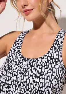 Oversized tankini (2-dlg. set) • zwart-wit gestippeld • bonprix online shop