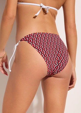 Bikinibroekje (set van 2), Kleur: salsarood effen - grafische print