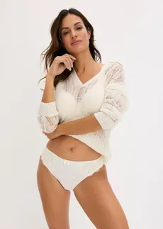 Slip met sierlijk kant • wolwit • bonprix online shop