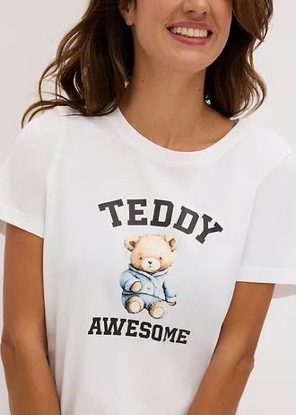 Krátké pyžamo z čisté bavlny • bílá kostka • bonprix obchod