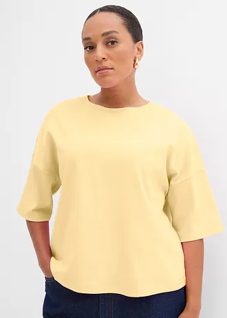 T-shirt van biologisch katoen, Kleur: pastelgeel
