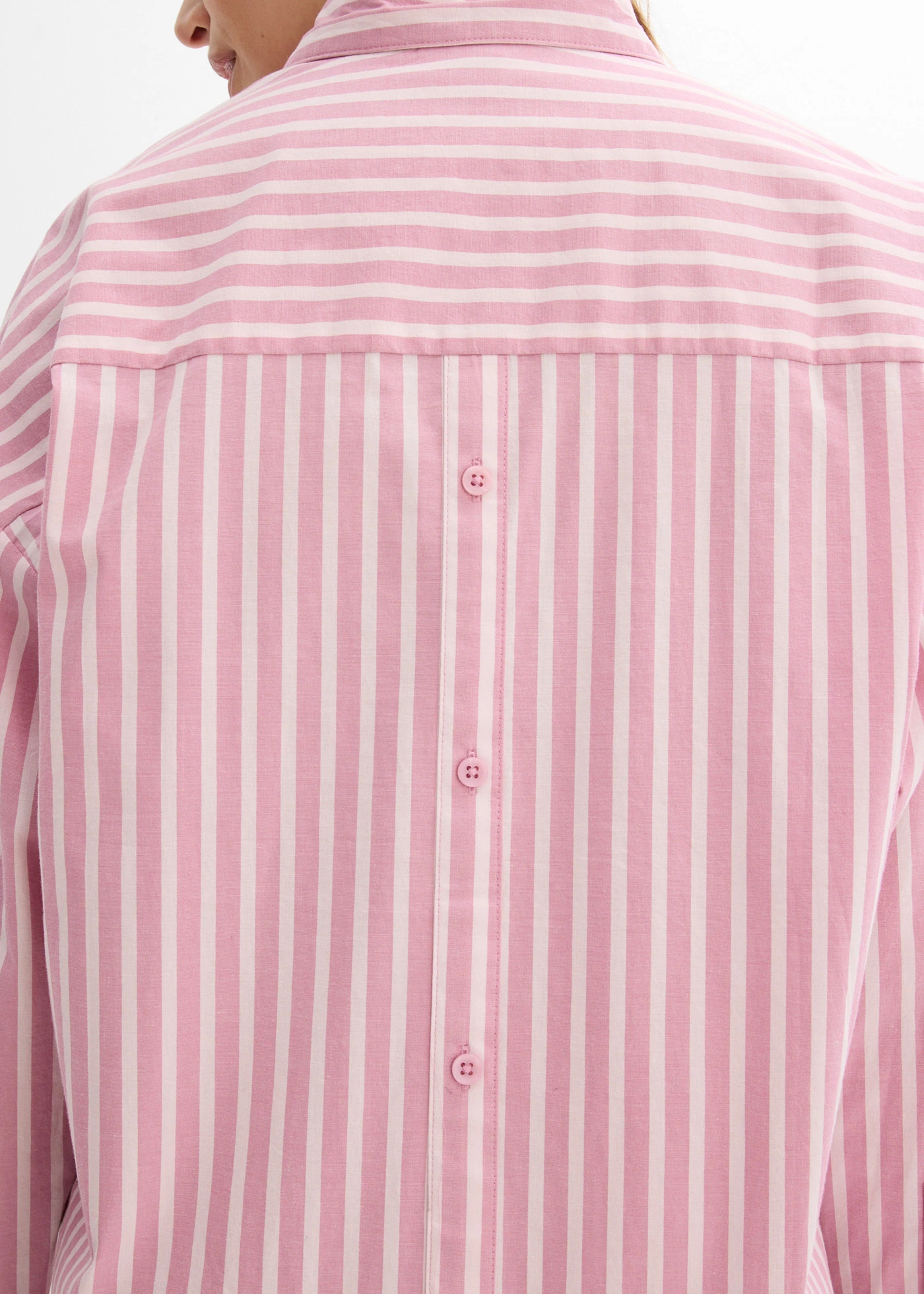 Oversized blouse van katoenpopeline • mauve-lichtroze verticaal gestreept • bonprix online shop