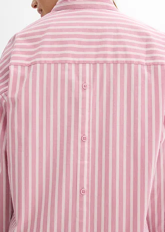 Oversized blouse van katoenpopeline • mauve-lichtroze verticaal gestreept • bonprix online shop