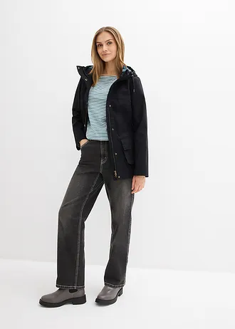 Veste déperlante avec doublure à carreaux • noir • Boutique bonprix