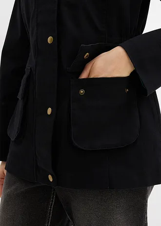 Veste déperlante avec doublure à carreaux • noir • Boutique bonprix
