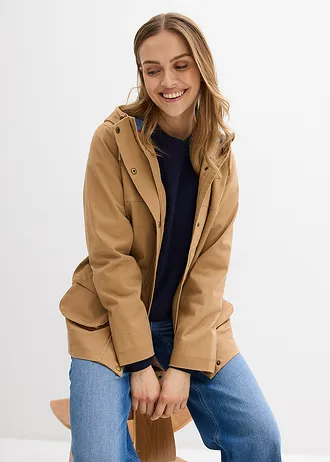 Veste déperlante avec doublure à carreaux • camel mat • Boutique bonprix