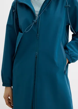 Lichte lange regenjas met schoudertas • blauwpetrol • bonprix online shop
