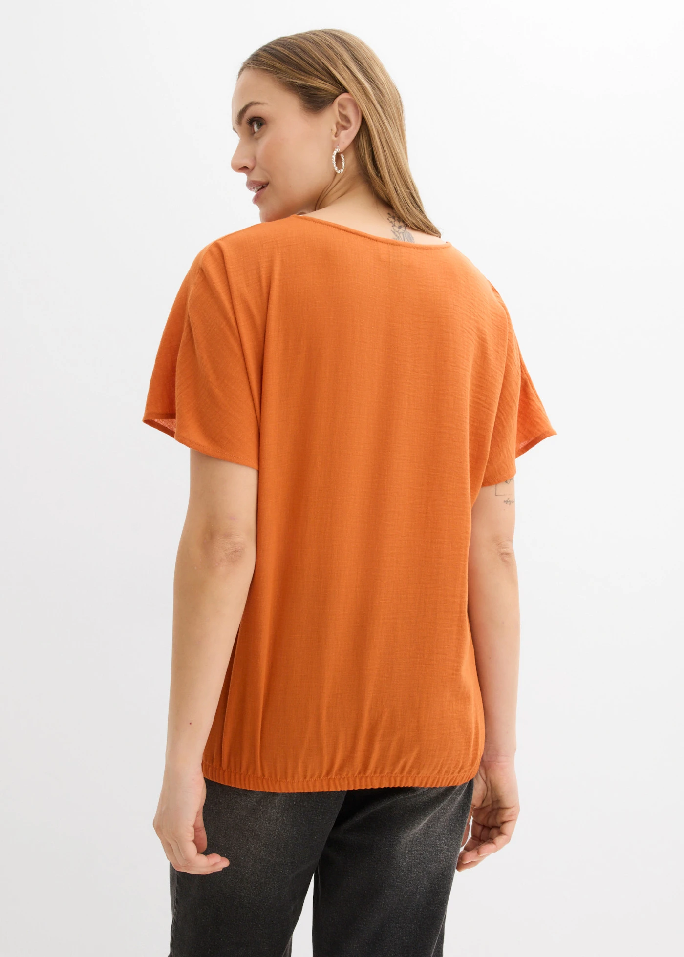 Blouse oversize à base élastiquée • terre cuite • Boutique bonprix