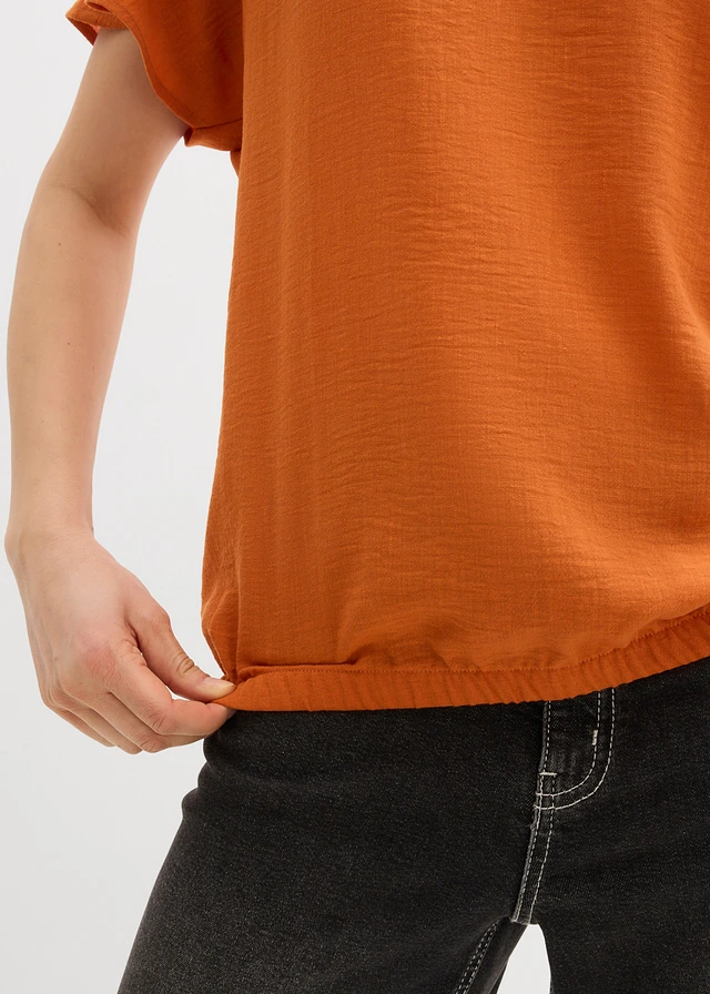 Bluzka oversize z elastycznym brzegiem • terakota • sklep bonprix