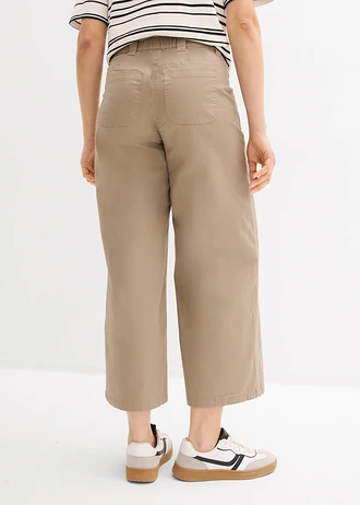 Wide Leg farmer, High Waist, kényelmes derékpánttal, szín: szürkésbarna