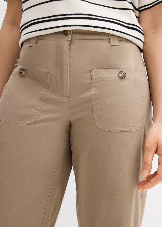 Jean large, taille haute et élastiquée • taupe • product-page.page-title-suffix