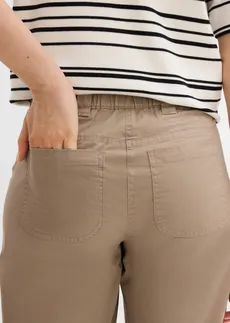 Wide Leg farmer, High Waist, kényelmes derékpánttal • szürkésbarna • bonprix áruház