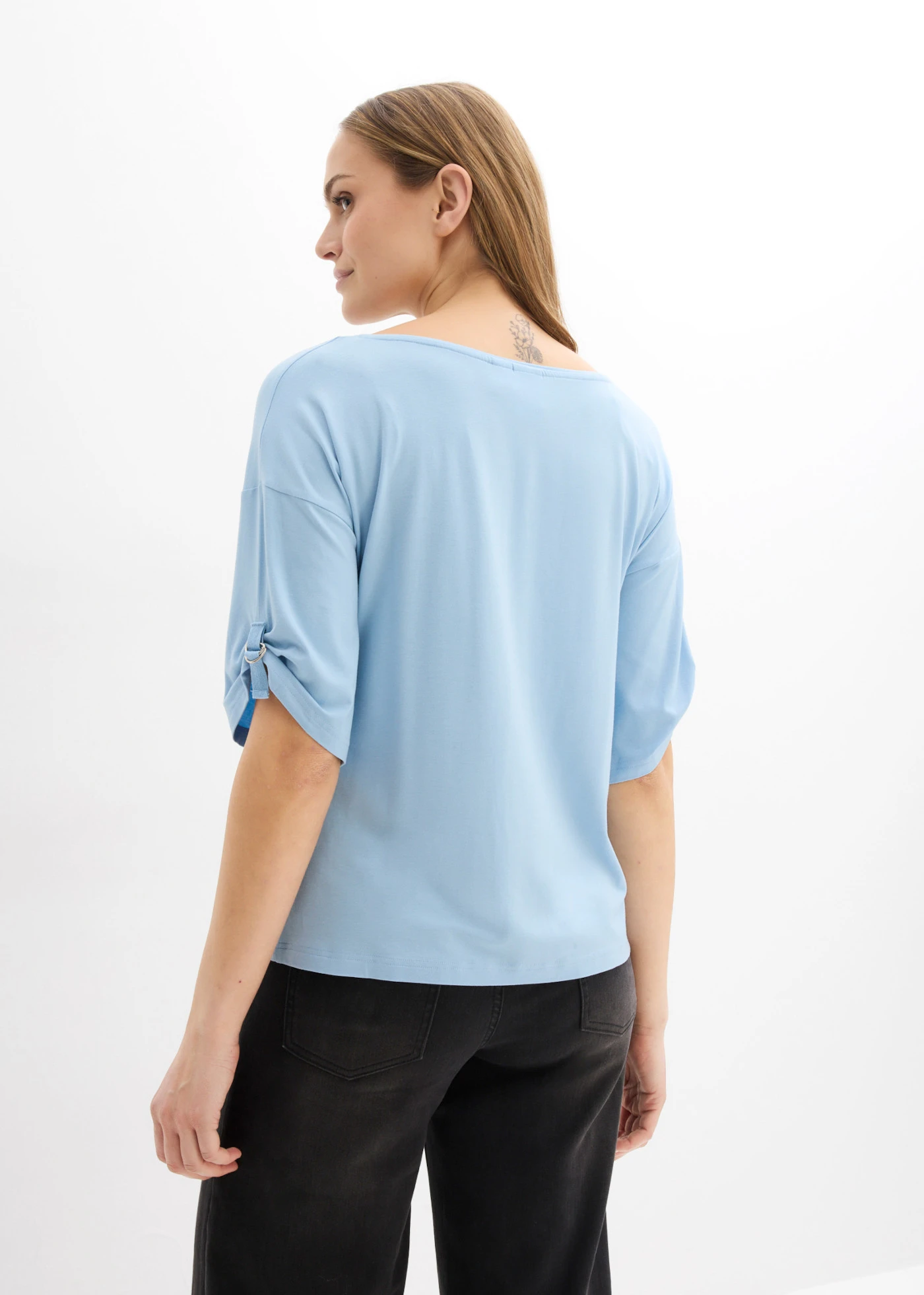 T-shirt à encolure bateau • bleu clair • Boutique bonprix