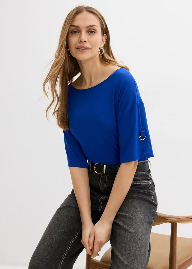T-shirt met boothals • kobaltblauw • product-page.page-title-suffix