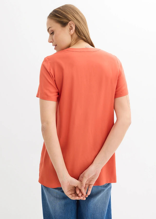 Lange tuniek van pure viscose • kaneelrood • product-page.page-title-suffix