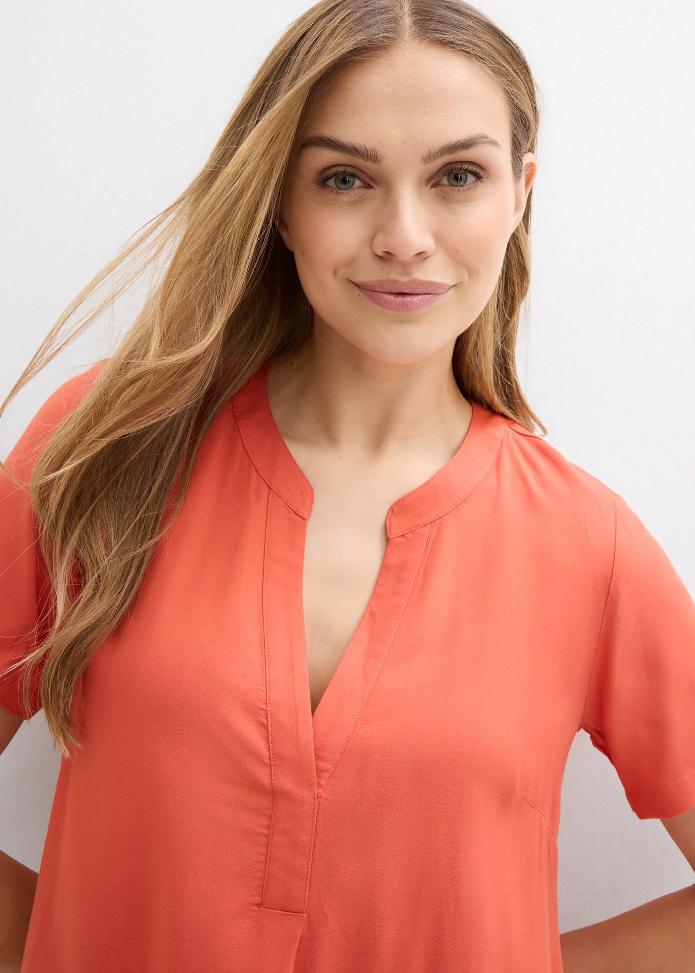 Lange tuniek van duurzame viscose • kaneelrood • bonprix online shop